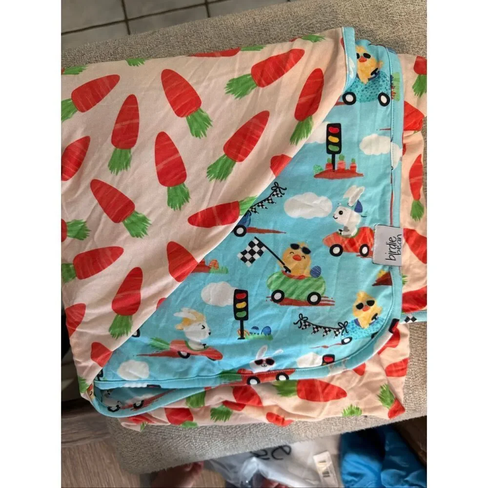 NWOT Birdie Bean Bamboo Judah and Ezra Stroller Blanket 44”x44”